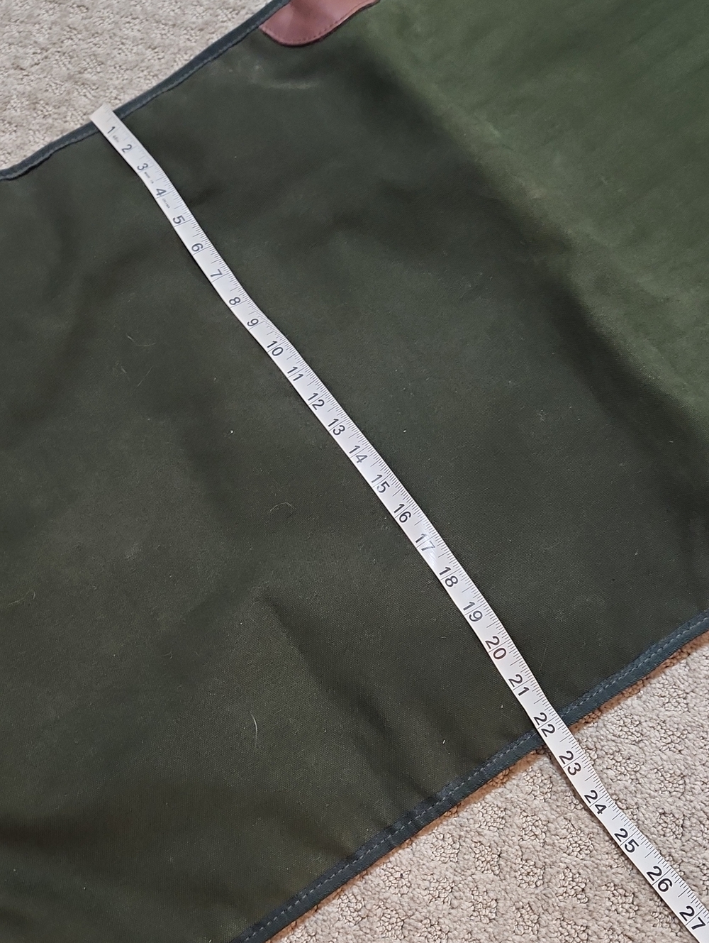 Orvis Dark Green Canvas Garment Bag with Brown Leather Accents - Picture 16 of 16